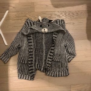 LF animal hooded knit cardigan